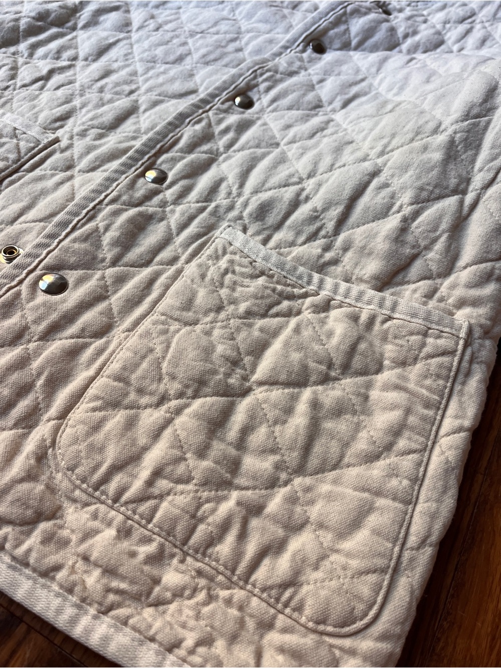 Quilted Utility Jacket in Cream - Lightweight Layer - Picture 10 of 13